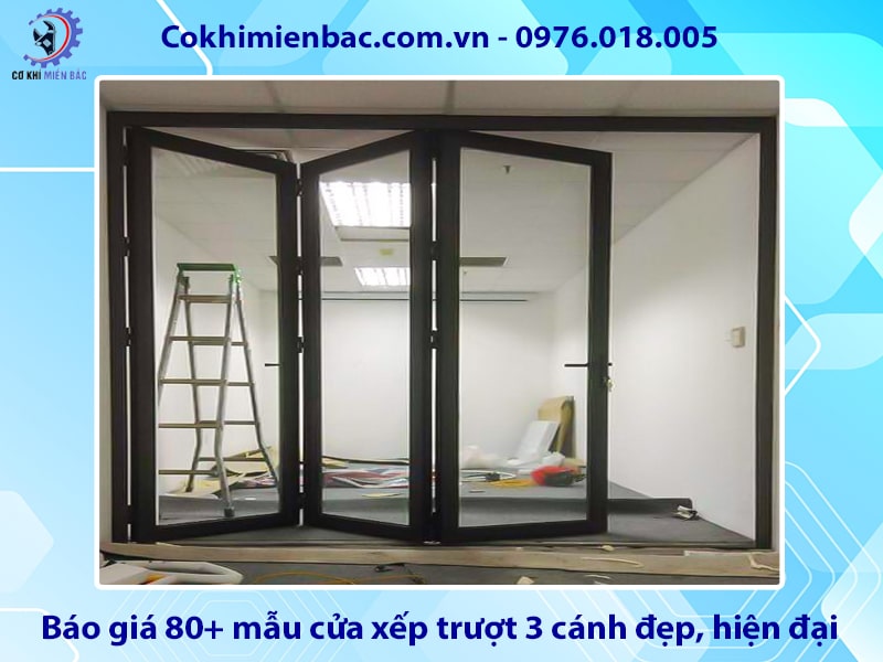 Báo giá 80+ mẫu cửa xếp trượt 3 cánh đẹp, hiện đại 2025