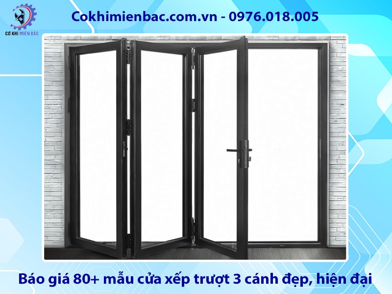 Báo giá 80+ mẫu cửa xếp trượt 3 cánh đẹp, hiện đại 2025