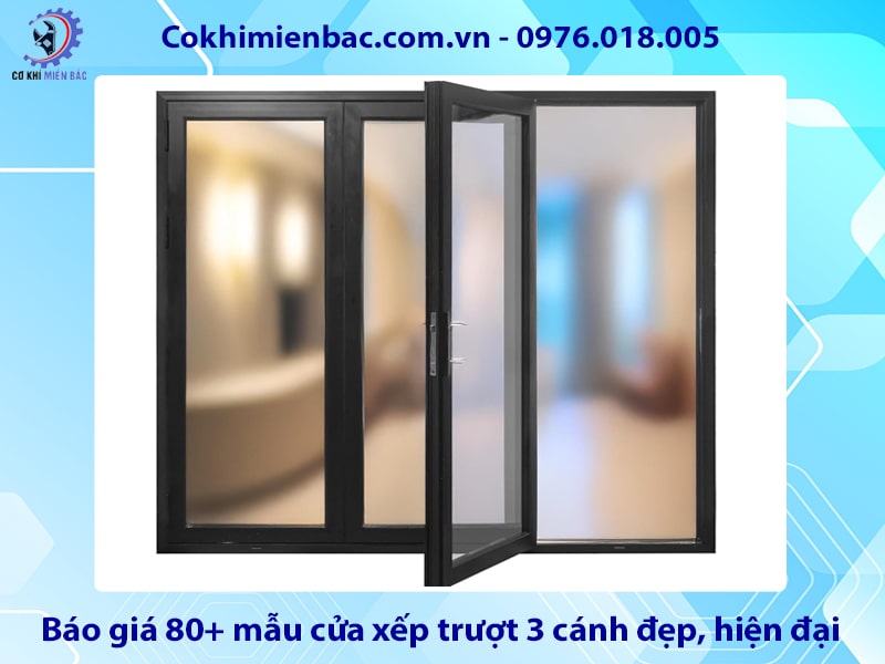 Báo giá 80+ mẫu cửa xếp trượt 3 cánh đẹp, hiện đại 2025