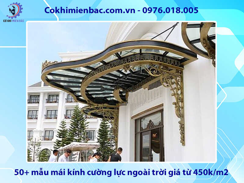 50+ mẫu mái kính cường lực ngoài trời giá từ 450k/m2