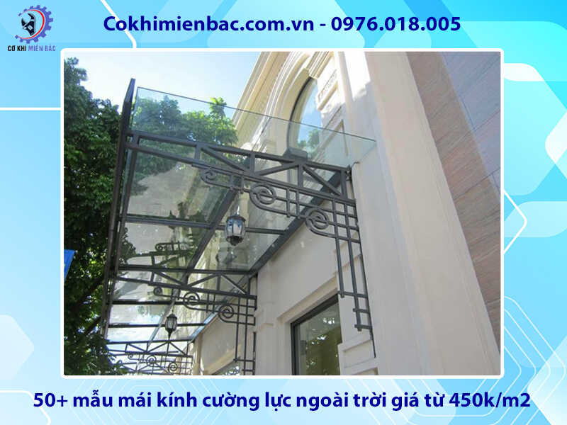 50+ mẫu mái kính cường lực ngoài trời giá từ 450k/m2