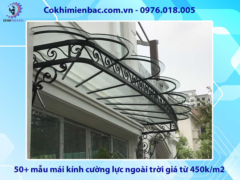 50+ mẫu mái kính cường lực ngoài trời giá từ 450k/m2