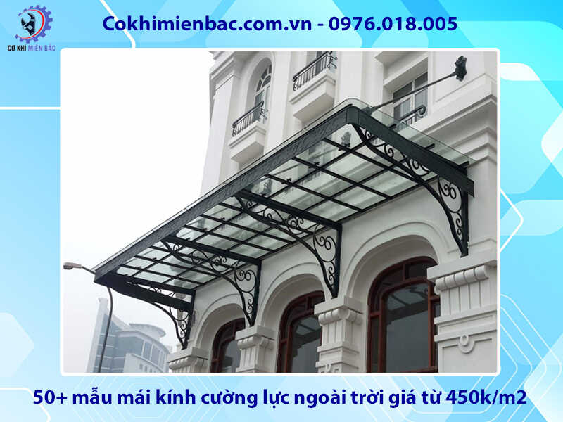 50+ mẫu mái kính cường lực ngoài trời giá từ 450k/m2