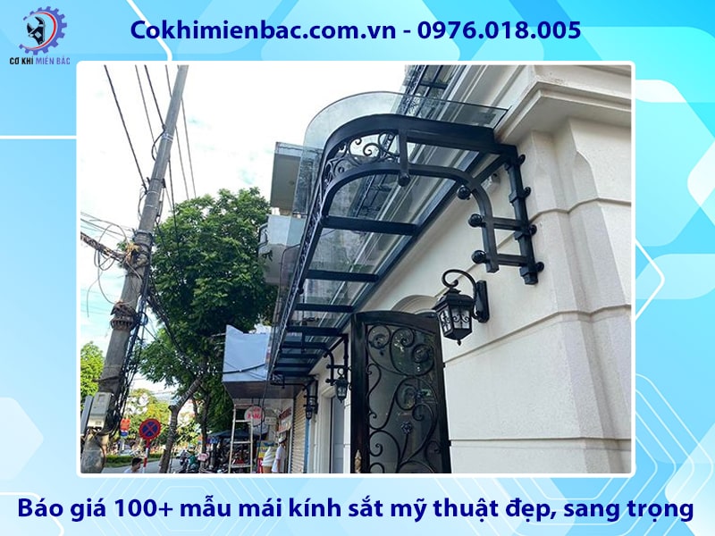 Báo giá 100+ mẫu mái kính sắt mỹ thuật đẹp, sang trọng
