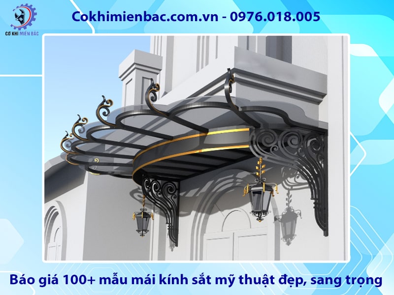 Báo giá 100+ mẫu mái kính sắt mỹ thuật đẹp, sang trọng