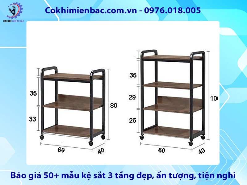 Báo giá 50+ mẫu kệ sắt 3 tầng đẹp, ấn tượng, tiện nghi 2025
