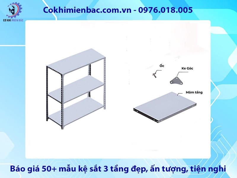 Báo giá 50+ mẫu kệ sắt 3 tầng đẹp, ấn tượng, tiện nghi 2025