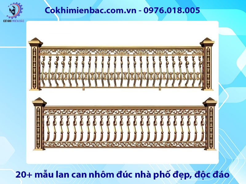 20+ mẫu lan can nhôm đúc nhà phố đẹp, độc đáo 2025