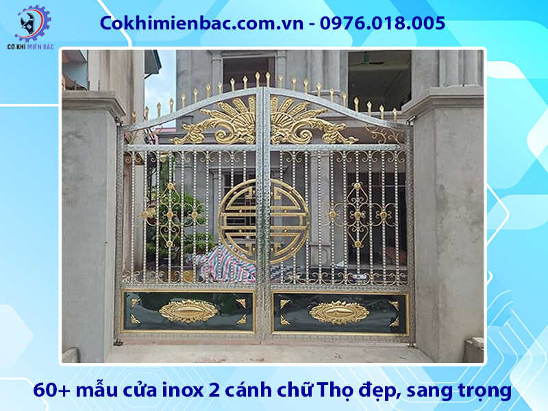 60+ mẫu cửa inox 2 cánh chữ Thọ đẹp, sang trọng, giá rẻ