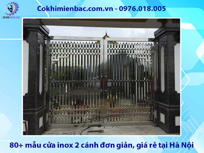 Báo giá 80+ mẫu cửa inox 2 cánh đơn giản, giá rẻ tại Hà Nội
