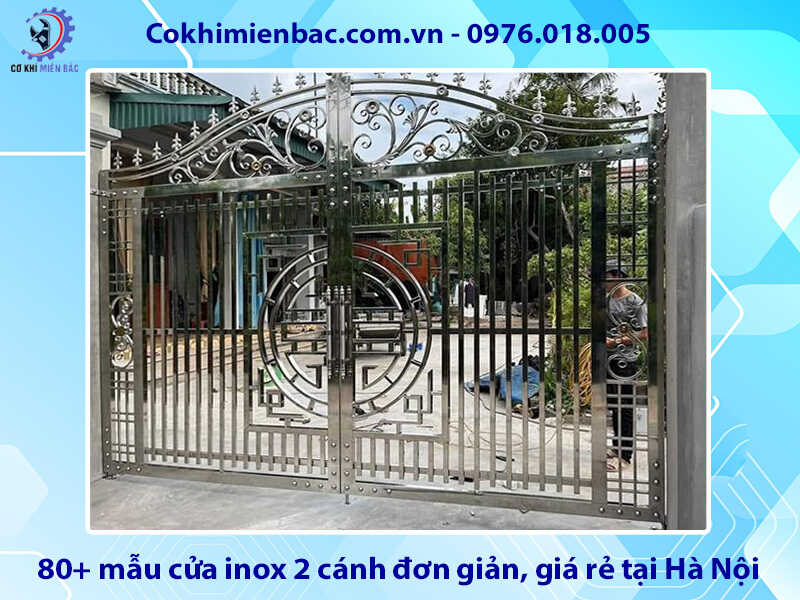 Báo giá 80+ mẫu cửa inox 2 cánh đơn giản, giá rẻ tại Hà Nội