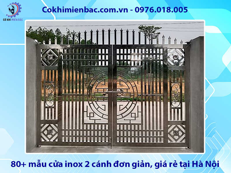 Báo giá 80+ mẫu cửa inox 2 cánh đơn giản, giá rẻ tại Hà Nội