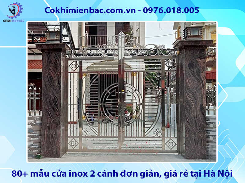 Báo giá 80+ mẫu cửa inox 2 cánh đơn giản, giá rẻ tại Hà Nội