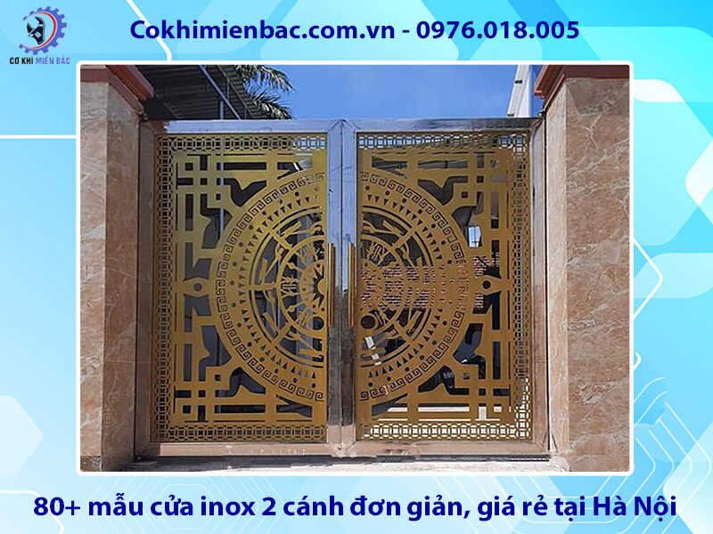 Báo giá 80+ mẫu cửa inox 2 cánh đơn giản, giá rẻ tại Hà Nội