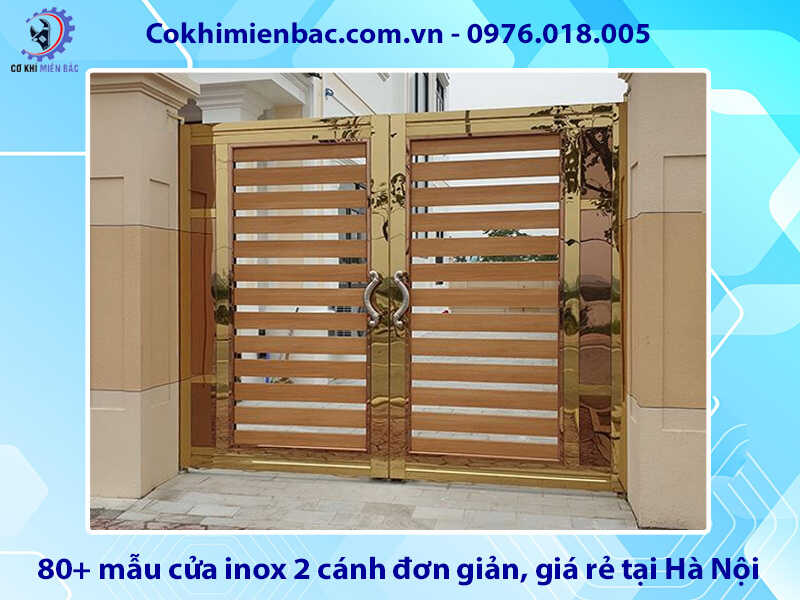 Báo giá 80+ mẫu cửa inox 2 cánh đơn giản, giá rẻ tại Hà Nội