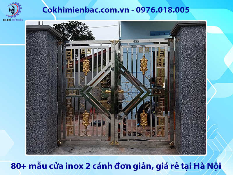 Báo giá 80+ mẫu cửa inox 2 cánh đơn giản, giá rẻ tại Hà Nội