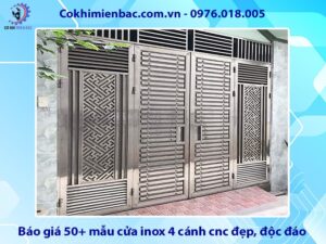 Báo giá 50+ mẫu cửa inox 4 cánh cnc đẹp, độc đáo, giá tốt