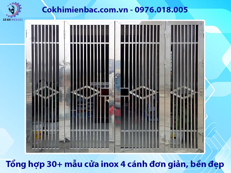 Tổng hợp 30+ mẫu cửa inox 4 cánh đơn giản, bền đẹp