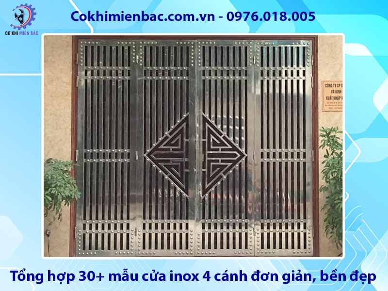 Tổng hợp 30+ mẫu cửa inox 4 cánh đơn giản, bền đẹp