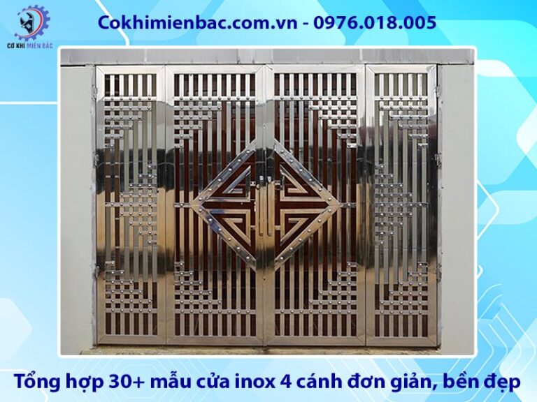 Tổng hợp 30+ mẫu cửa inox 4 cánh đơn giản, bền đẹp
