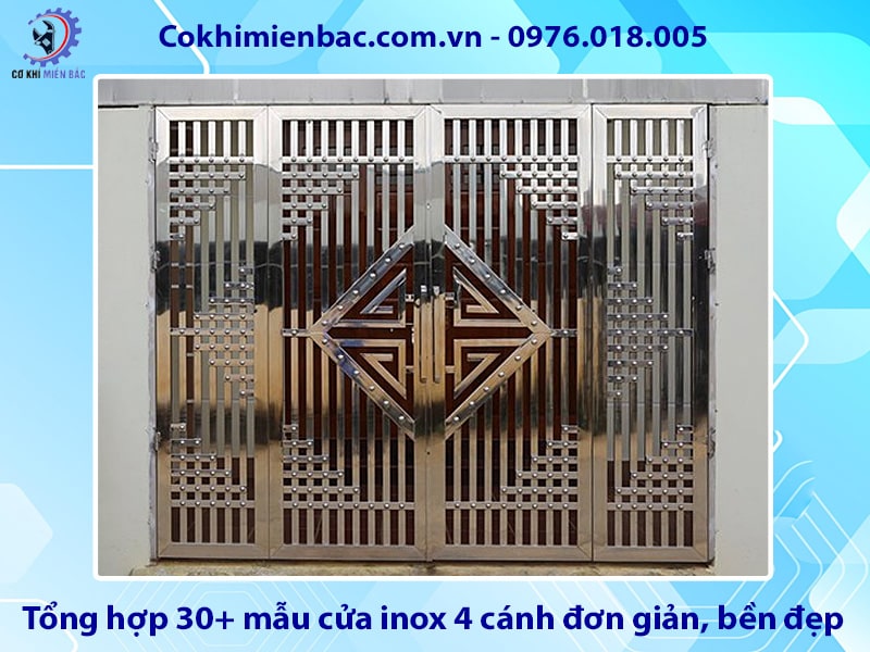 Tổng hợp 30+ mẫu cửa inox 4 cánh đơn giản, bền đẹp