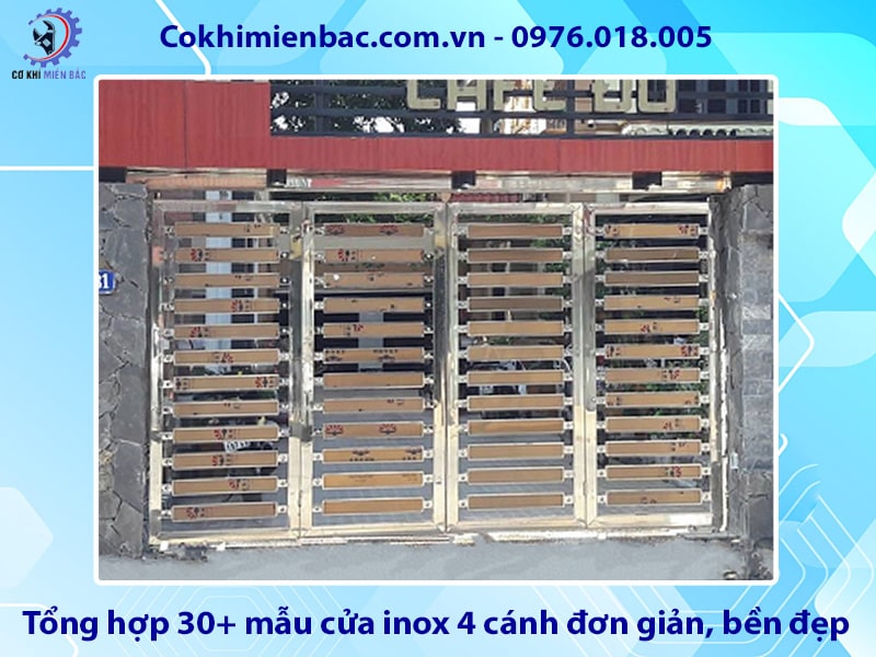 Tổng hợp 30+ mẫu cửa inox 4 cánh đơn giản, bền đẹp