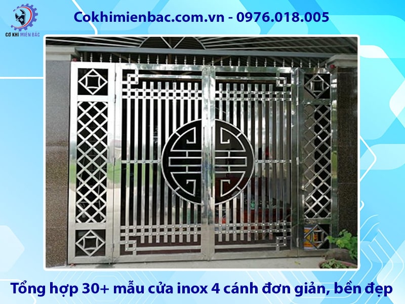 Tổng hợp 30+ mẫu cửa inox 4 cánh đơn giản, bền đẹp