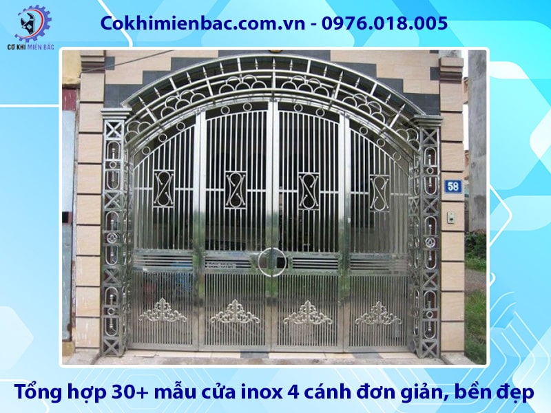Tổng hợp 30+ mẫu cửa inox 4 cánh đơn giản, bền đẹp