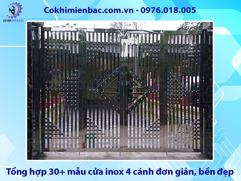Tổng hợp 30+ mẫu cửa inox 4 cánh đơn giản, bền đẹp
