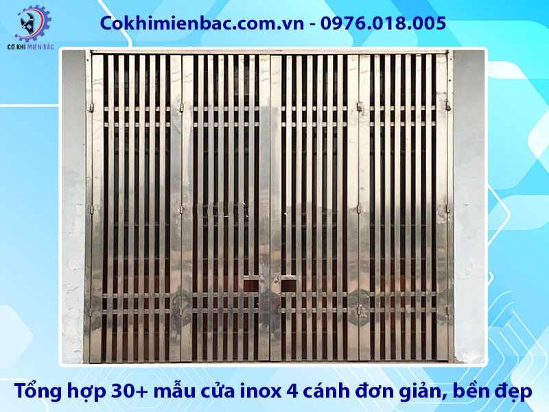Tổng hợp 30+ mẫu cửa inox 4 cánh đơn giản, bền đẹp