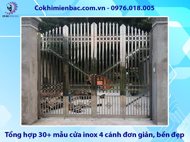 Tổng hợp 30+ mẫu cửa inox 4 cánh đơn giản, bền đẹp