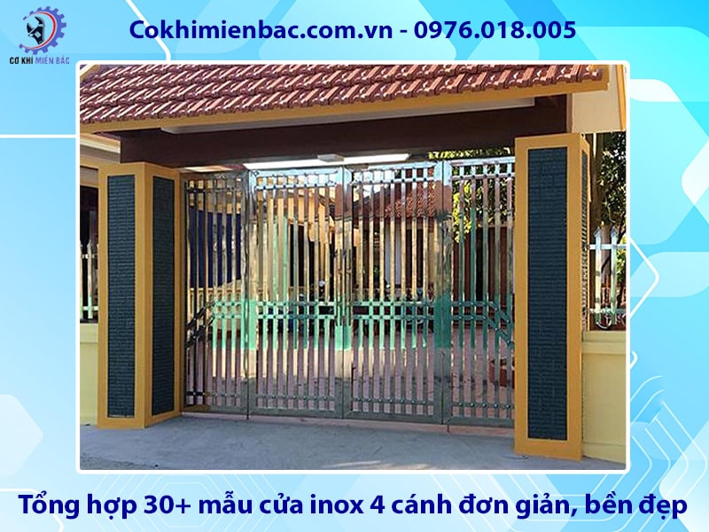 Tổng hợp 30+ mẫu cửa inox 4 cánh đơn giản, bền đẹp