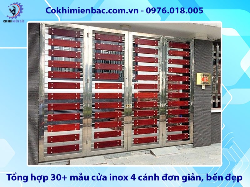 Tổng hợp 30+ mẫu cửa inox 4 cánh đơn giản, bền đẹp