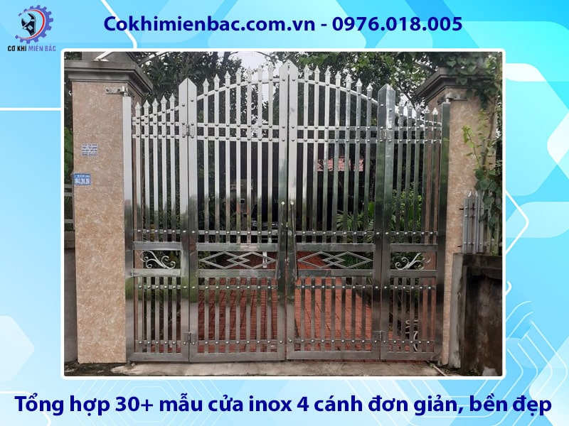Tổng hợp 30+ mẫu cửa inox 4 cánh đơn giản, bền đẹp