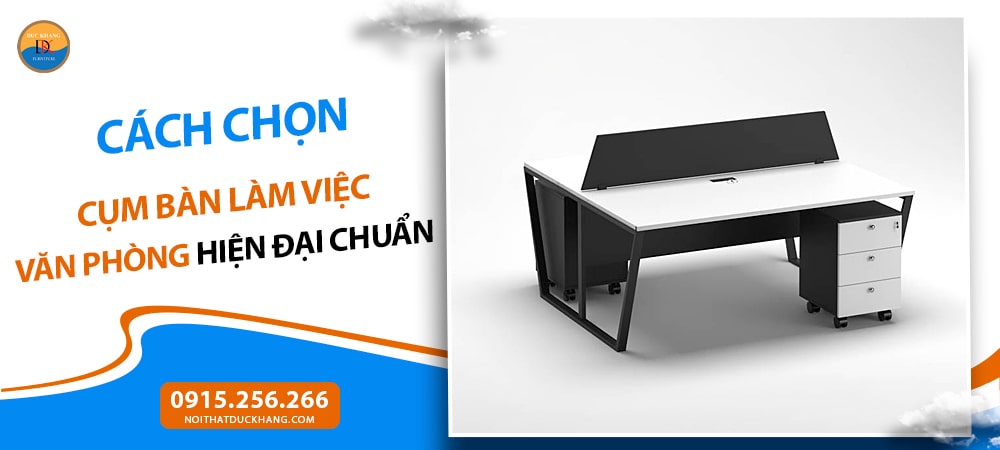 Cụm bàn làm việc văn phòng hiện đại nhóm 2 người DKMD139
