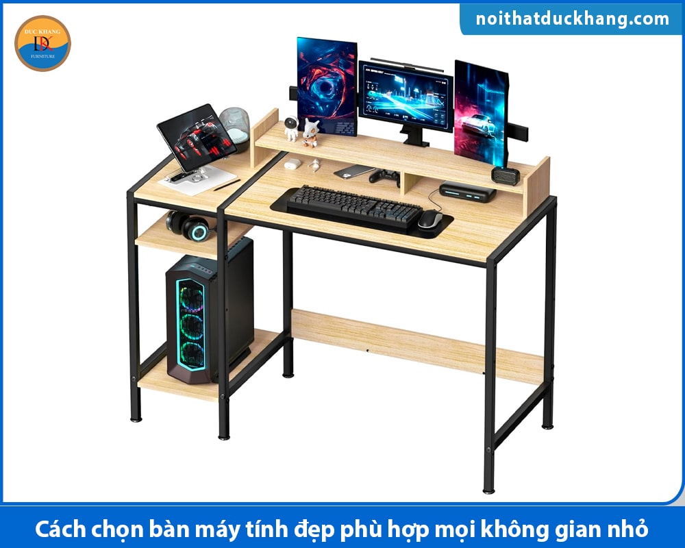 Bàn máy tính hiện đại, mặt gỗ công nghiệp kèm kệ mở BTNDK57 Bàn máy tính hiện đại, mặt gỗ công nghiệp kèm kệ mở BTNDK57
