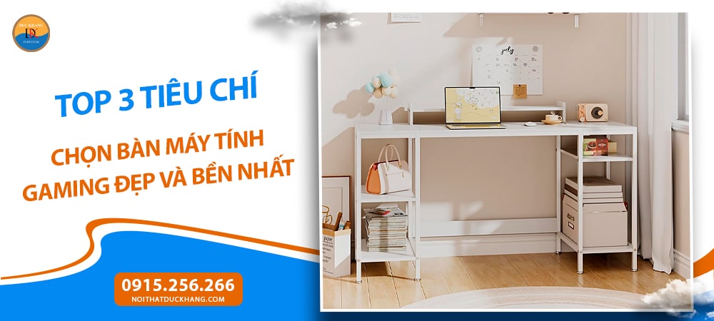 Bàn máy tính gaming hình chữ nhật, 2 kệ mở kèm chân đế máy tính – BTNDK14 Bàn máy tính gaming hình chữ nhật, 2 kệ mở kèm chân đế máy tính – BTNDK14