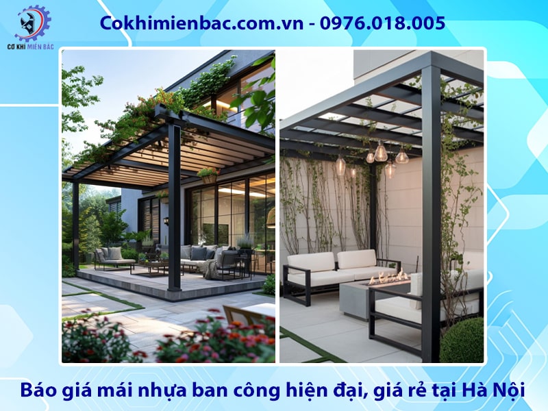 Báo giá mái nhựa ban công hiện đại, giá rẻ tại Hà Nội Báo giá mái nhựa ban công hiện đại, giá rẻ tại Hà Nội