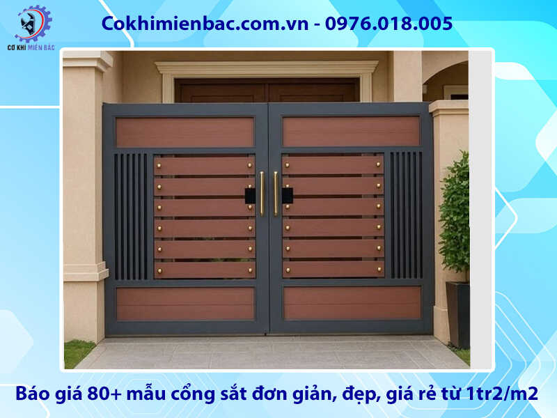 Báo giá 80+ mẫu cổng sắt đơn giản, đẹp, giá rẻ từ 1tr2/m2