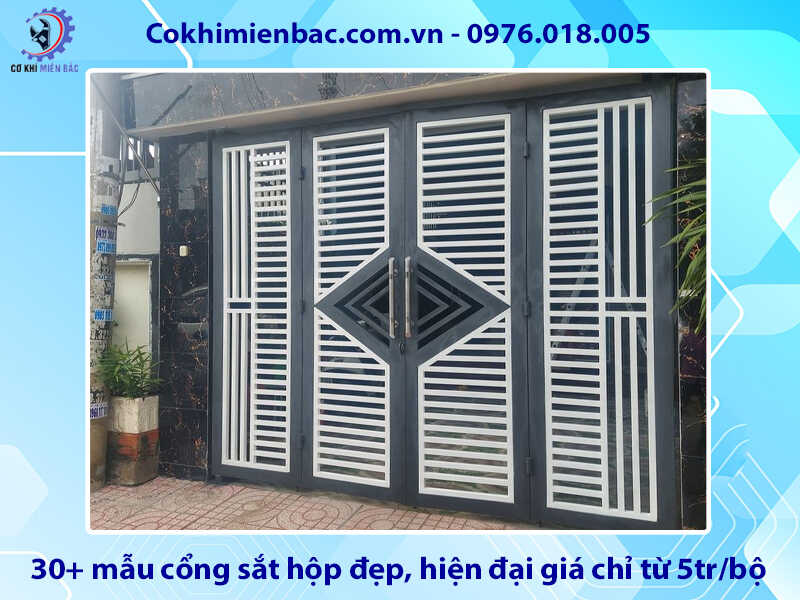 30+ mẫu cổng sắt hộp đẹp, hiện đại giá chỉ từ 5tr/bộ