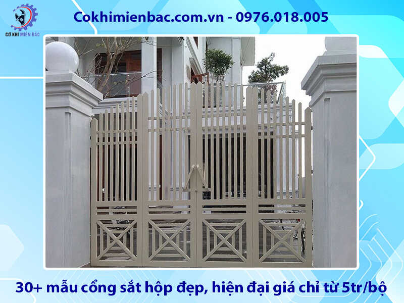 30+ mẫu cổng sắt hộp đẹp, hiện đại giá chỉ từ 5tr/bộ