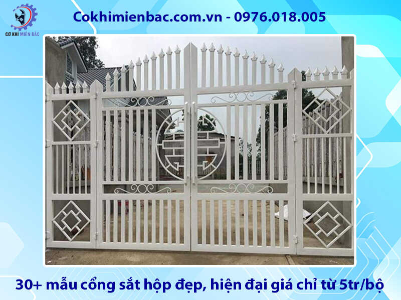 30+ mẫu cổng sắt hộp đẹp, hiện đại giá chỉ từ 5tr/bộ