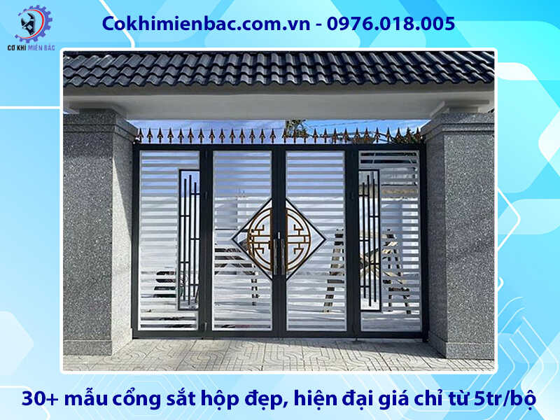 30+ mẫu cổng sắt hộp đẹp, hiện đại giá chỉ từ 5tr/bộ
