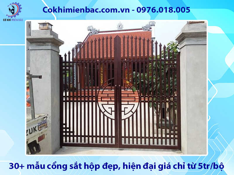 30+ mẫu cổng sắt hộp đẹp, hiện đại giá chỉ từ 5tr/bộ