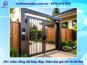 30+ mẫu cổng sắt hộp đẹp, hiện đại giá chỉ từ 5tr/bộ