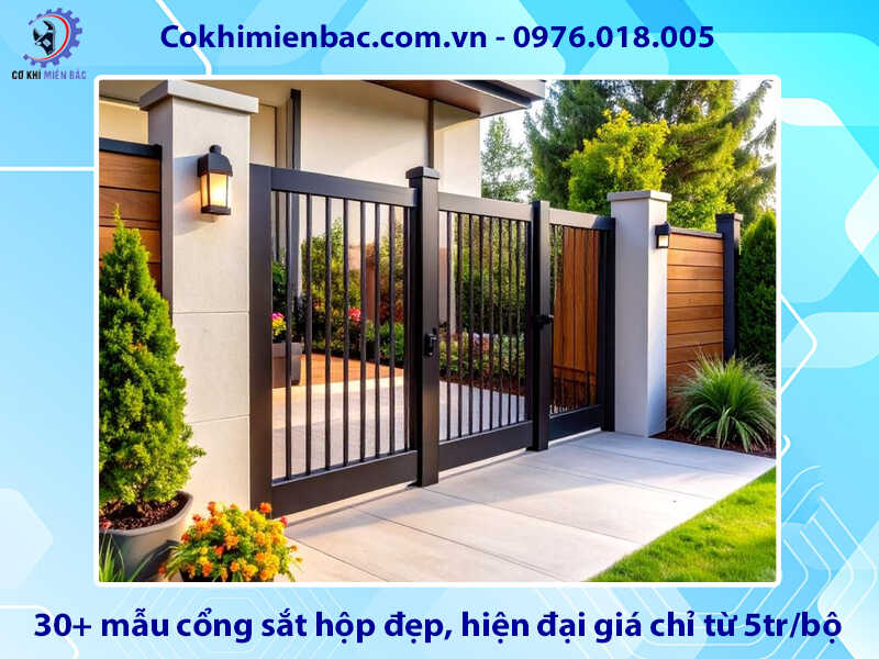 30+ mẫu cổng sắt hộp đẹp, hiện đại giá chỉ từ 5tr/bộ