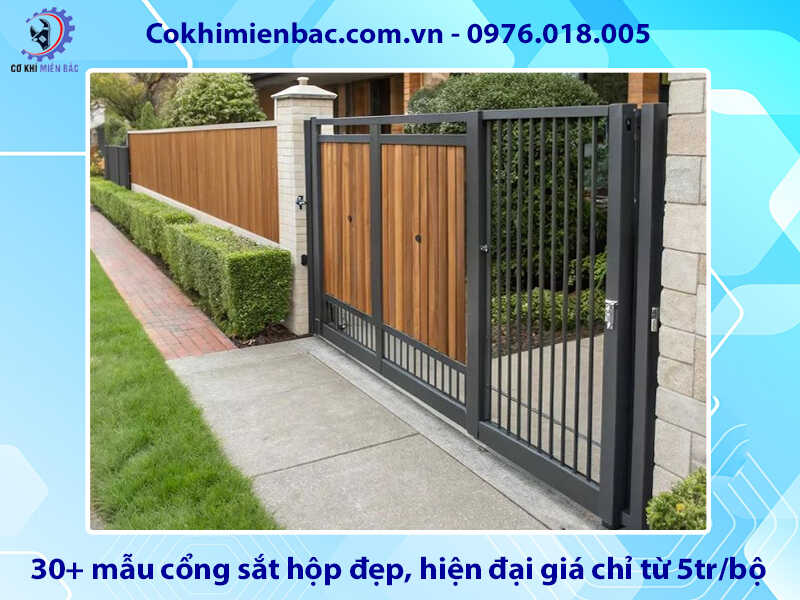 30+ mẫu cổng sắt hộp đẹp, hiện đại giá chỉ từ 5tr/bộ