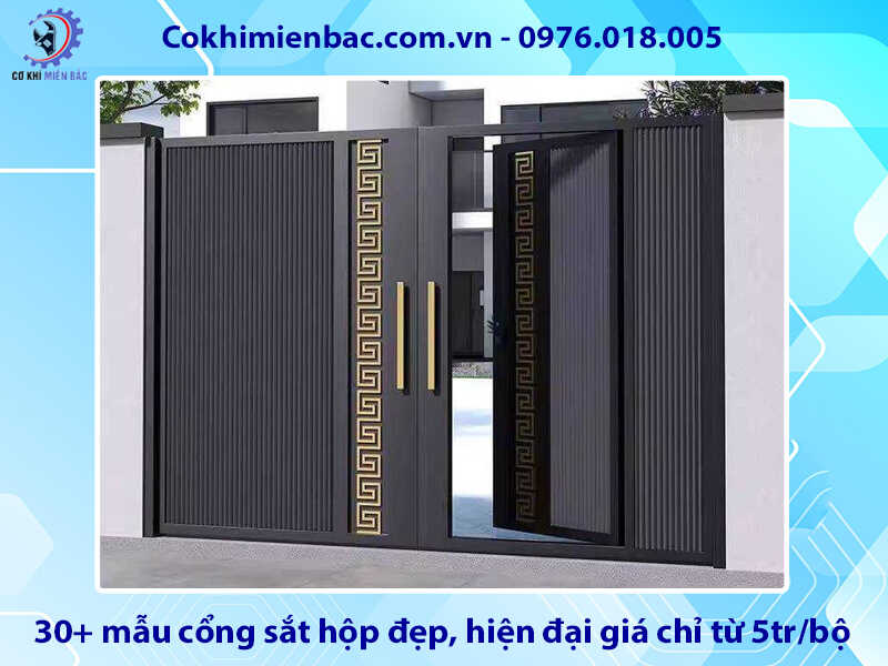30+ mẫu cổng sắt hộp đẹp, hiện đại giá chỉ từ 5tr/bộ