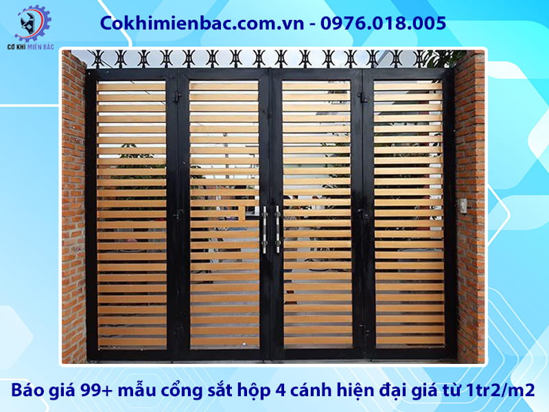 Báo giá 99+ mẫu cổng sắt hộp 4 cánh hiện đại giá từ 1tr2/m2 Báo giá 99+ mẫu cổng sắt hộp 4 cánh hiện đại giá từ 1tr2/m2