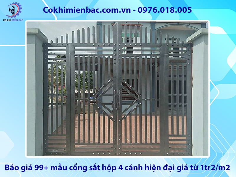 Báo giá 99+ mẫu cổng sắt hộp 4 cánh hiện đại giá từ 1tr2/m2 Báo giá 99+ mẫu cổng sắt hộp 4 cánh hiện đại giá từ 1tr2/m2